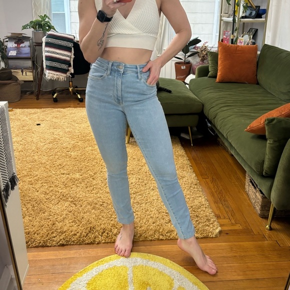 NWOT H&M Light Denim High Rise Skinny Sz Small Stretchy Denim Jeans - Picture 7 of 9